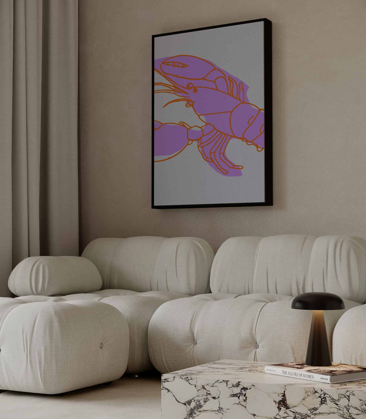 Kleurrijke Kreeft in Abstract – modern portret kunstwerk van WallArtistic