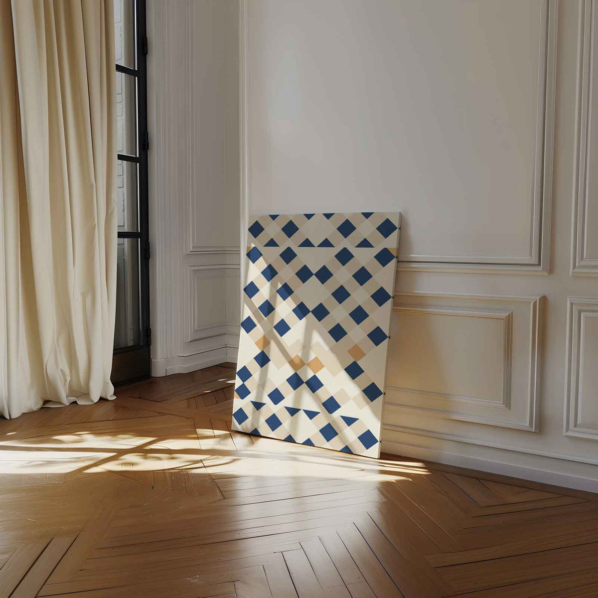 Geometrische Patronen Mozaïek – staand kunstwerk voor modern interieur