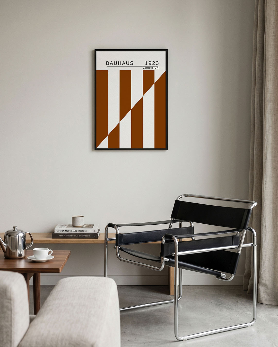 Lijnen en vlakken – geometrische Bauhaus poster in staand formaat