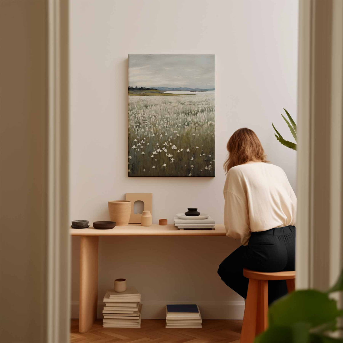 Bloemenzee bij de Zee – kunstwerk met zwarte baklijst