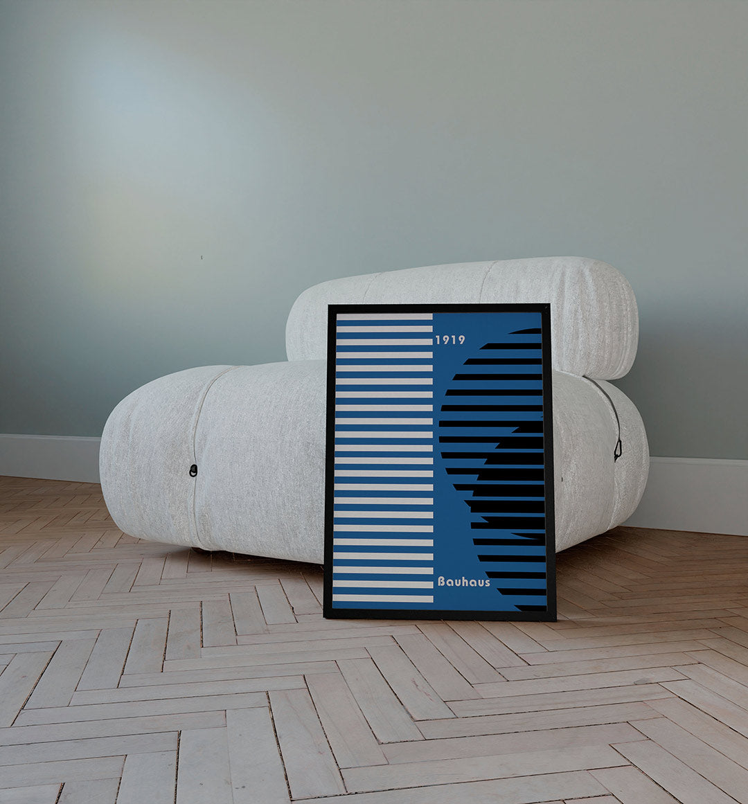 Lijnen en vlakken – staande Bauhaus poster voor aan de muur