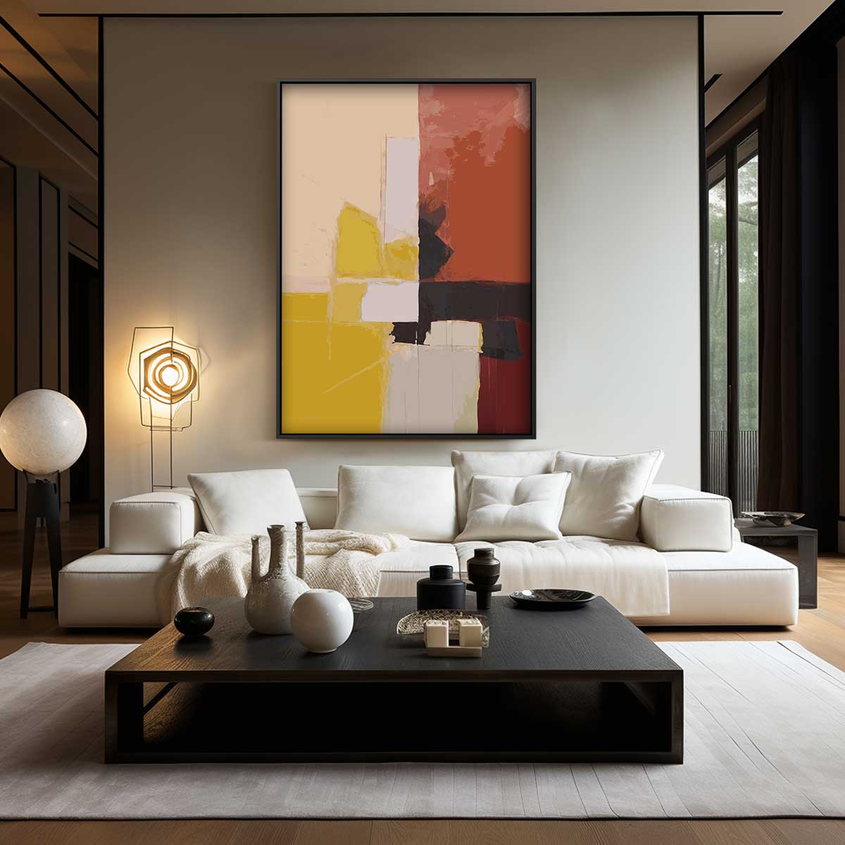 Abstracte Kleurenharmonie – modern portret kunstwerk van WallArtistic