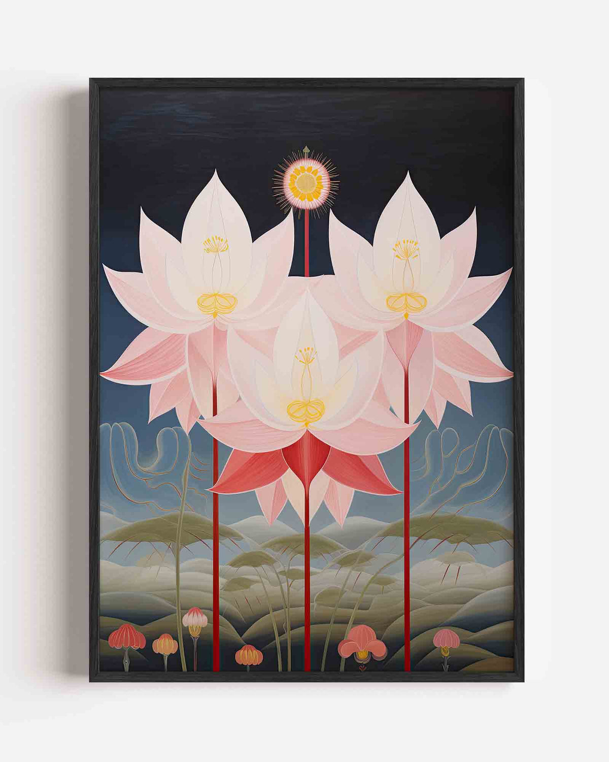 Bloemen en bladeren – surrealistische portret poster als wanddecoratie