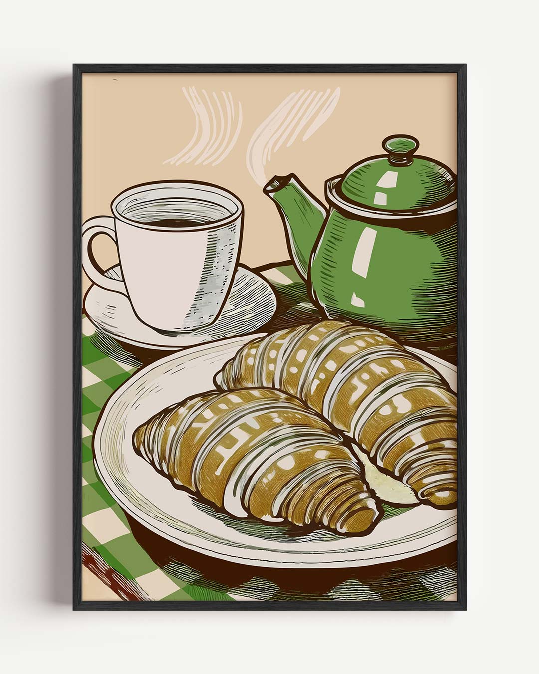 Franse Ontbijtsfeer – keuken portret poster als wanddecoratie