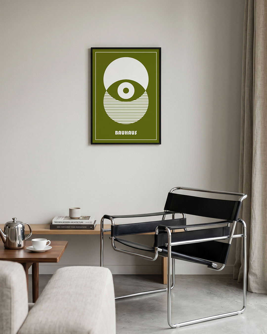 Cirkelstructuur – geometrische Bauhaus poster in staand formaat