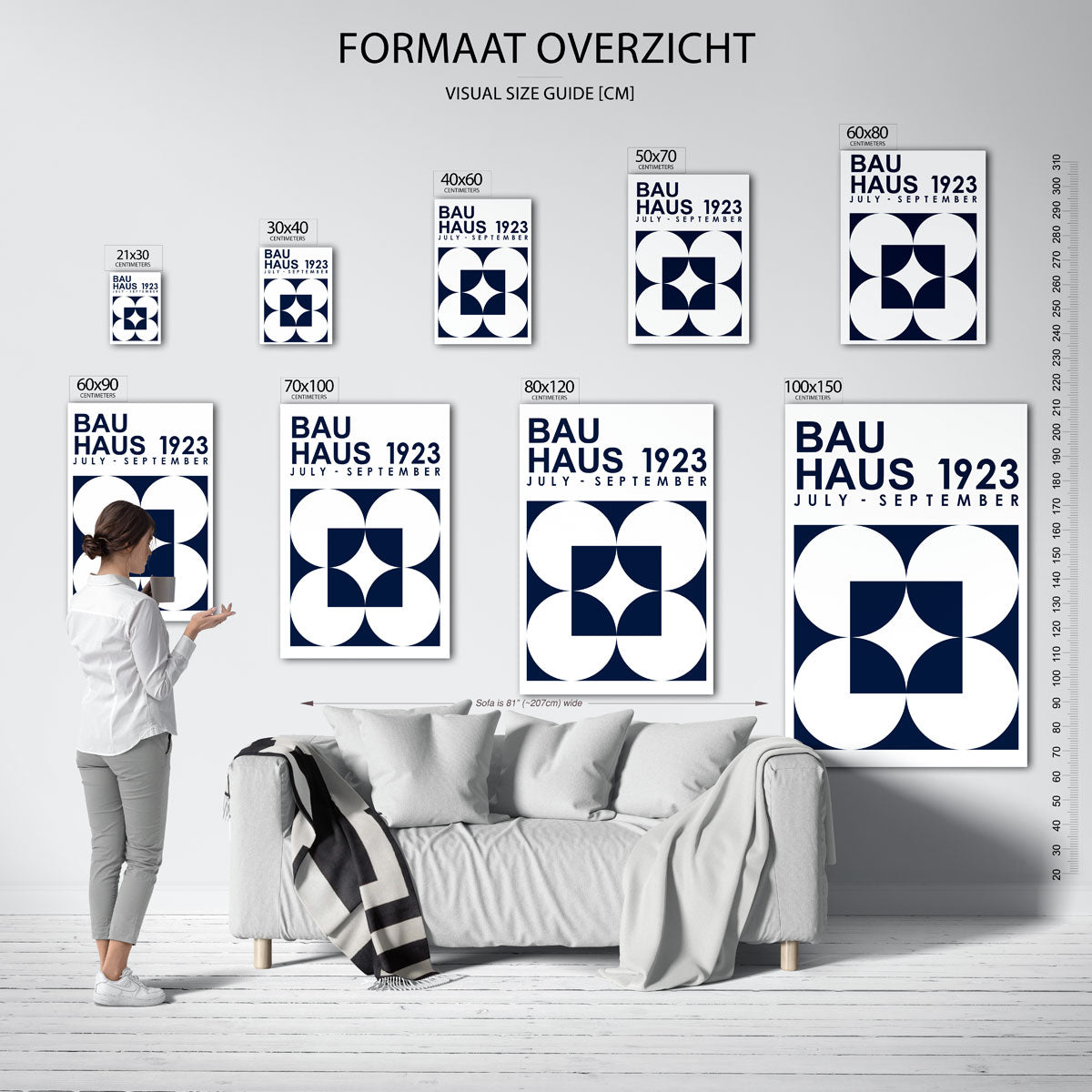 Vormen en vlakken – geometrische poster in Bauhaus-stijl van WallArtistic