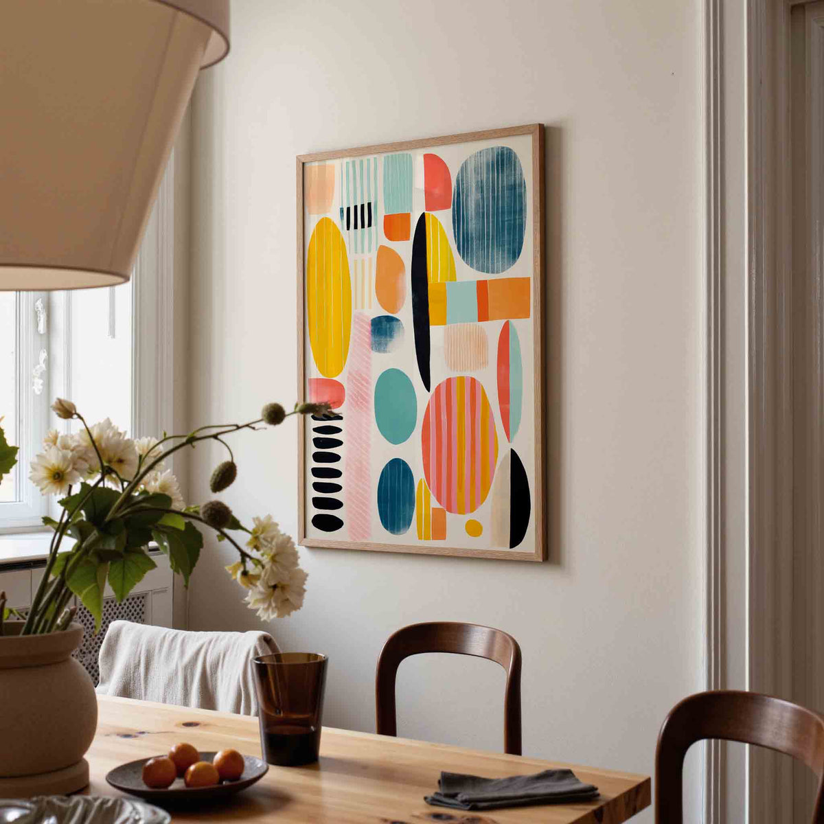 Abstracte vormen – eigentijdse illustratie poster in staand formaat