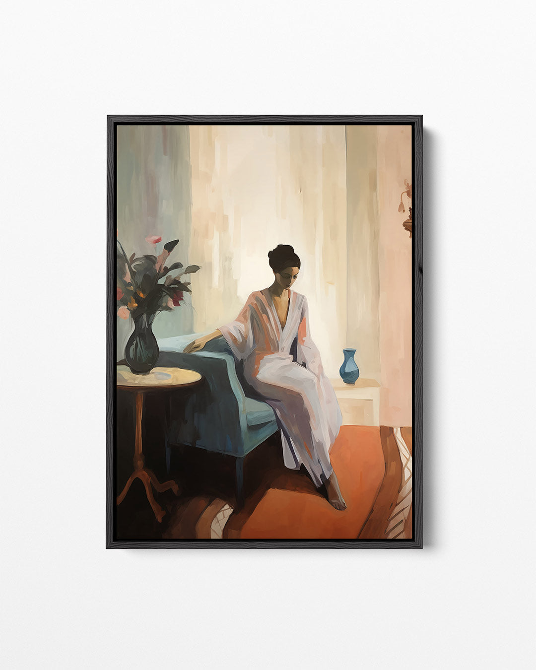 Vrouw in interieur – staand wanddecoratie kunstwerk