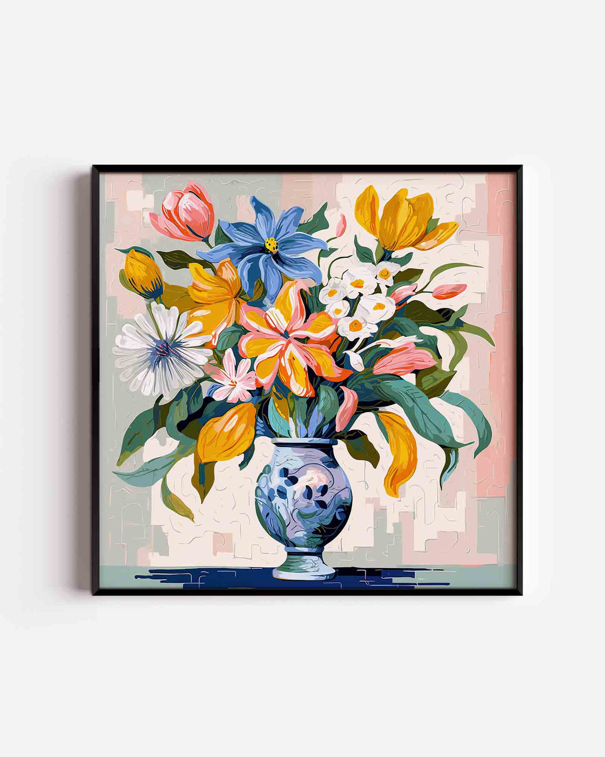 Bloemen in vaas – bloemen vierkante poster als wanddecoratie