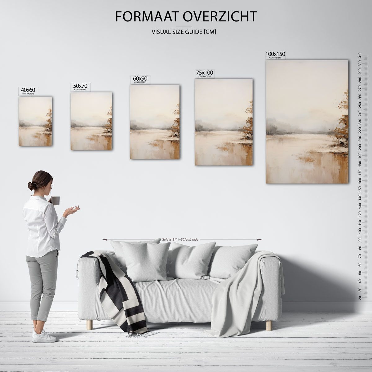 Rustige natuurlandschap – staand wanddecoratie kunstwerk