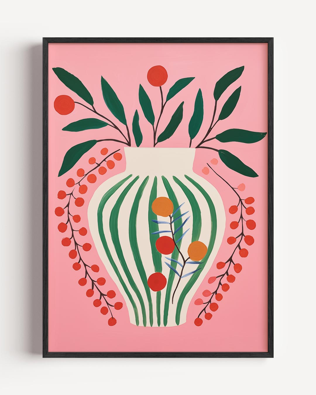 Bloemenvaas Kunstposter – zomer portret poster als wanddecoratie