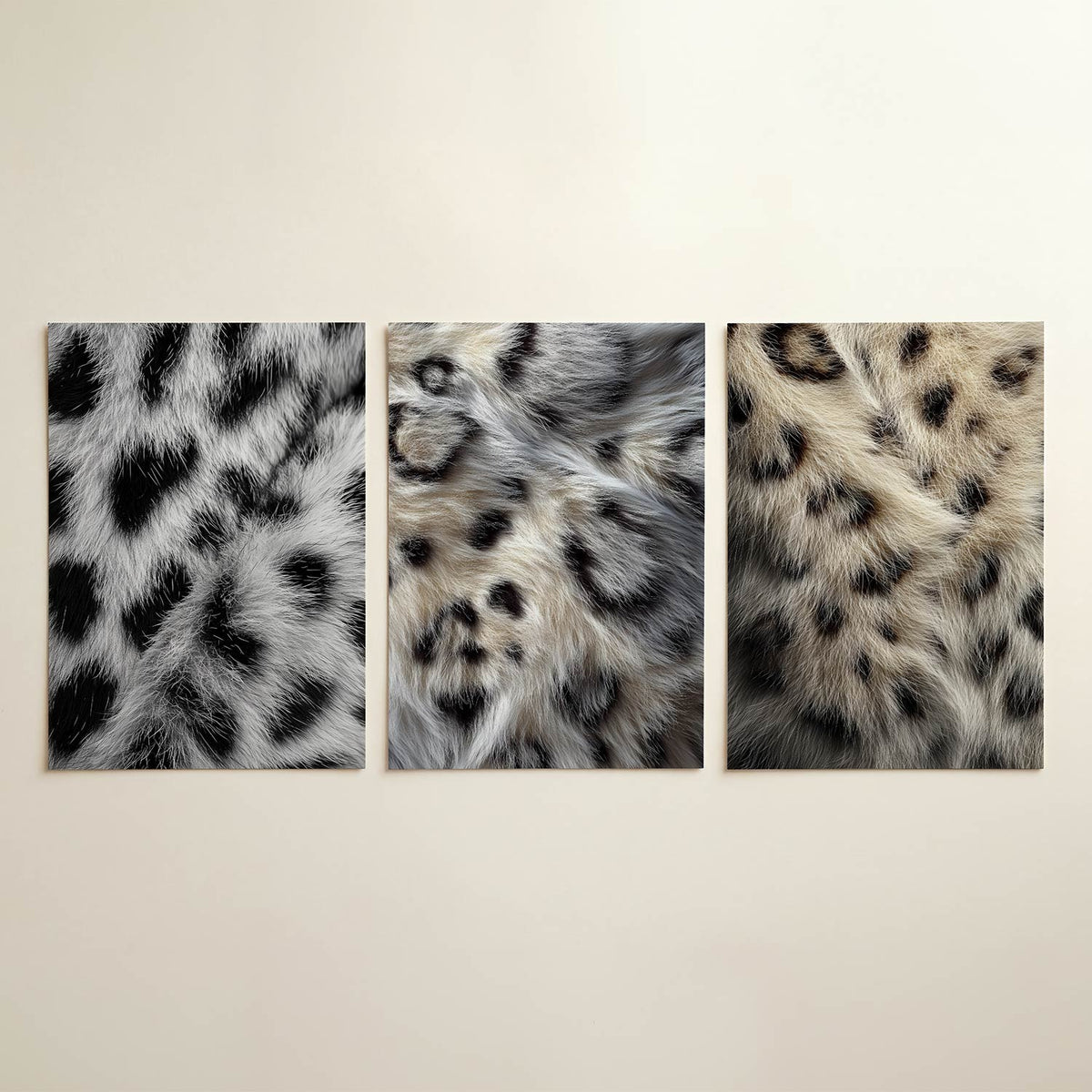 Vlekken en textuur driedelige posterset in interieur