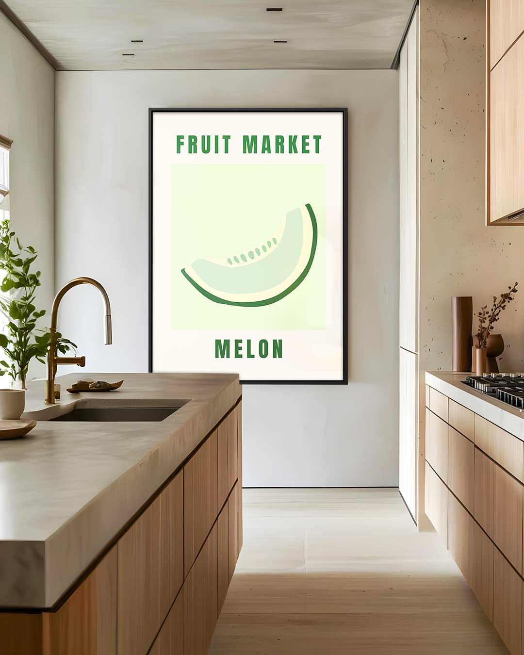Fruitige Meloen Poster – staand kunstwerk voor modern interieur