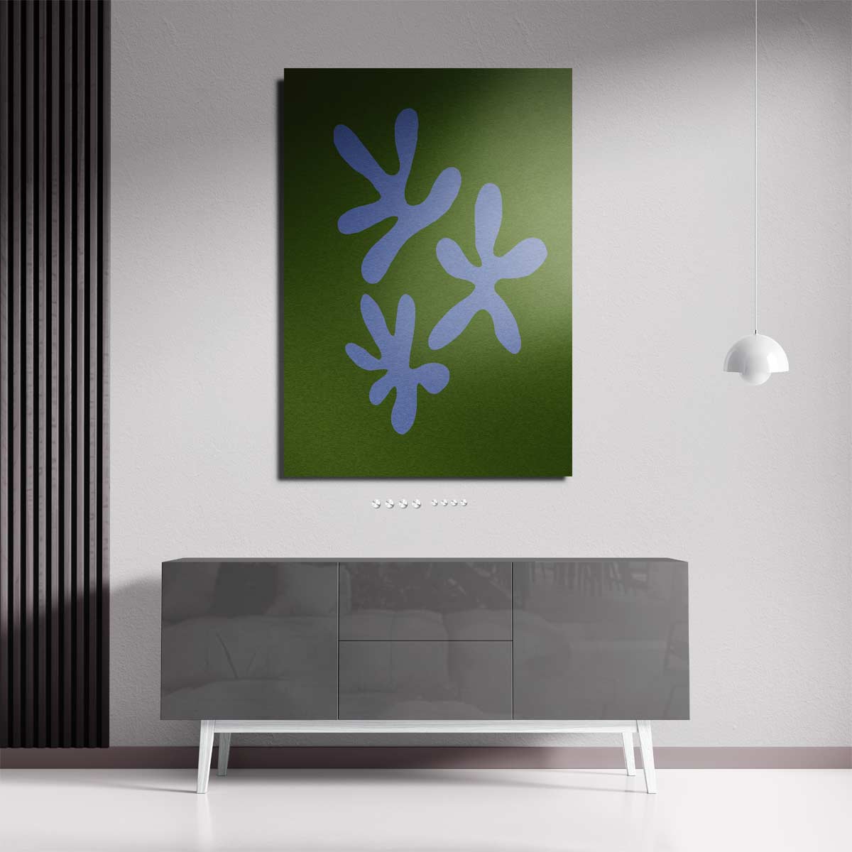 Vrolijke Vormen Op Groen – plexiglas kunstwerk als wanddecoratie