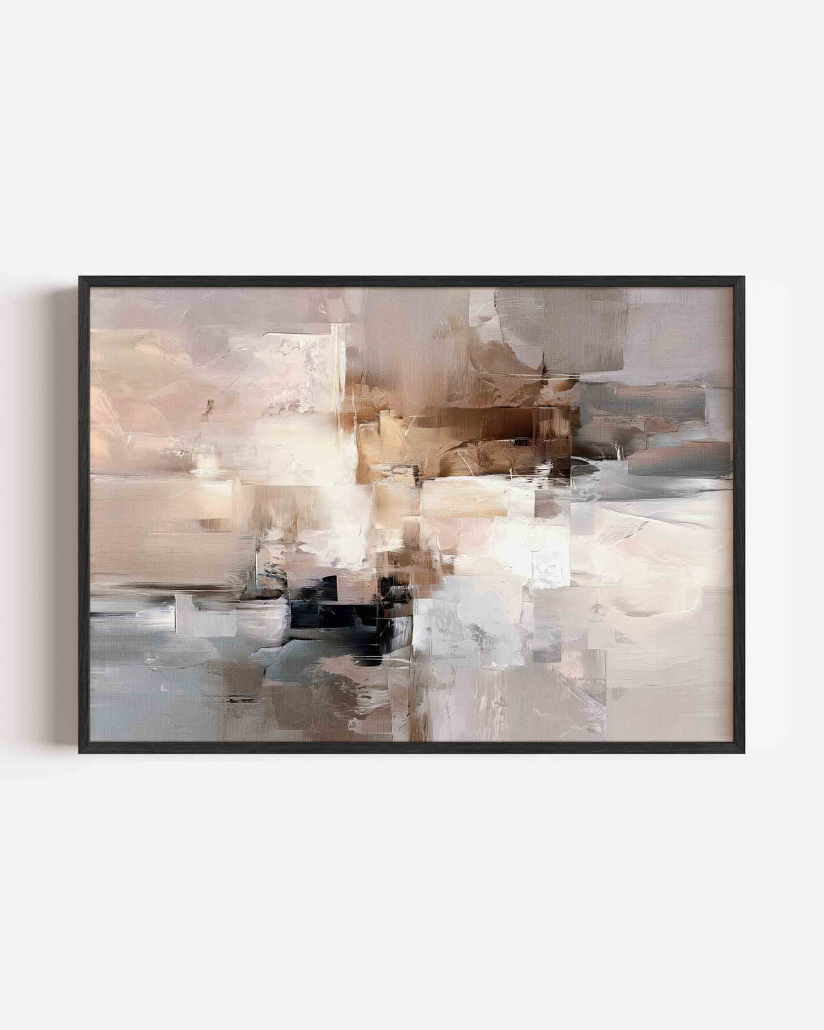 Abstracte beige en grijze – abstracte landscape poster als wanddecoratie