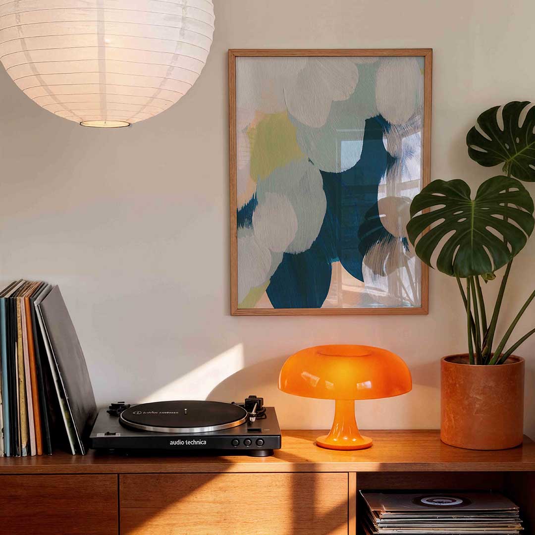 Abstracte penseelstreken – staande schilderkunst wanddecoratie van WallArtistic