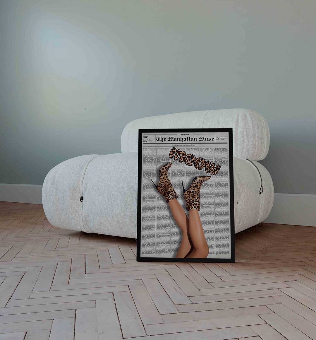 Luipaardprint laarzen – Pop Art wandkunst als portret poster