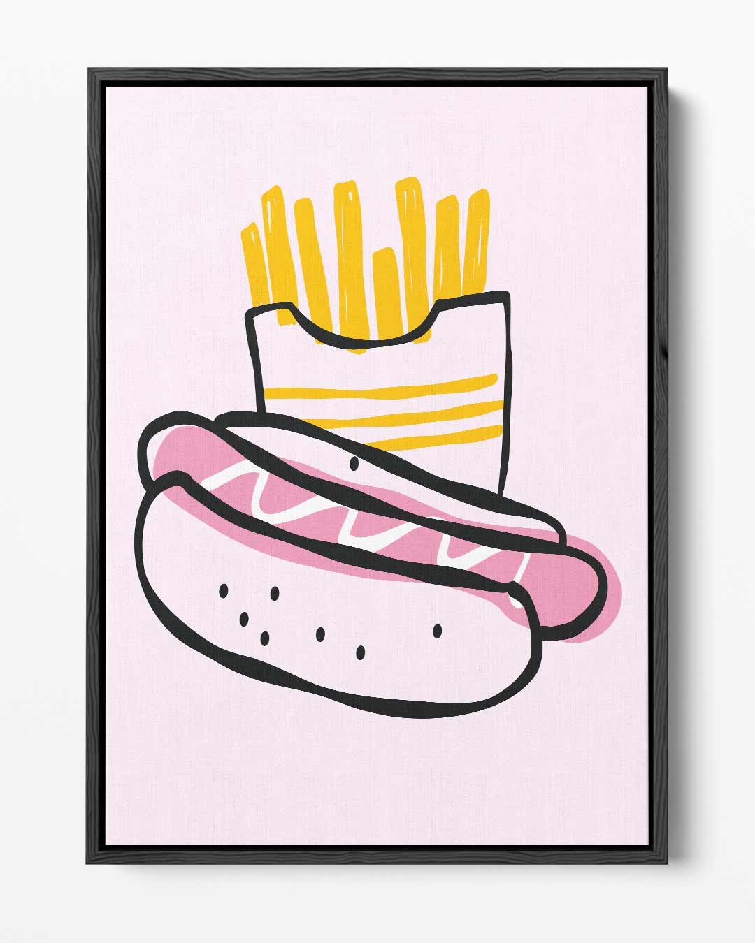 Speelse Snack Illustratie – portret kunstwerk als wanddecoratie