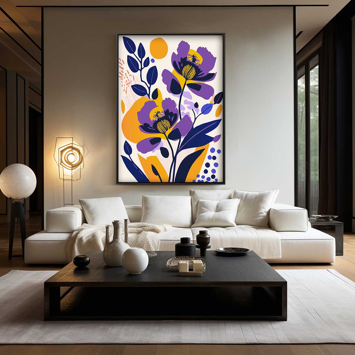 Vrolijke Bloemendans – dibond wanddecoratie in staand formaat
