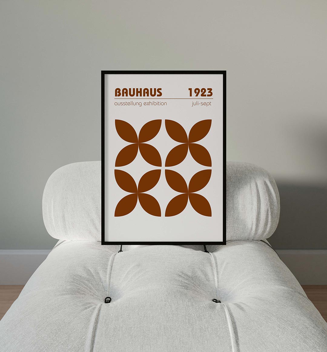 Vormritme en kleur – moderne Bauhaus wandkunst als poster