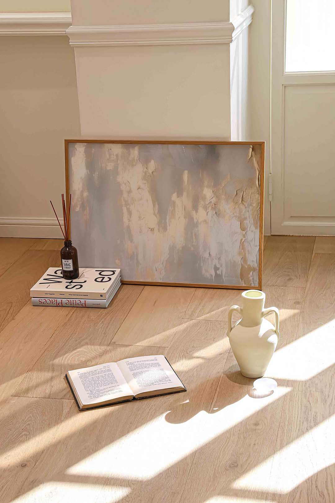 Gouden textuur – liggende kleurrijke abstracte wanddecoratie van WallArtistic