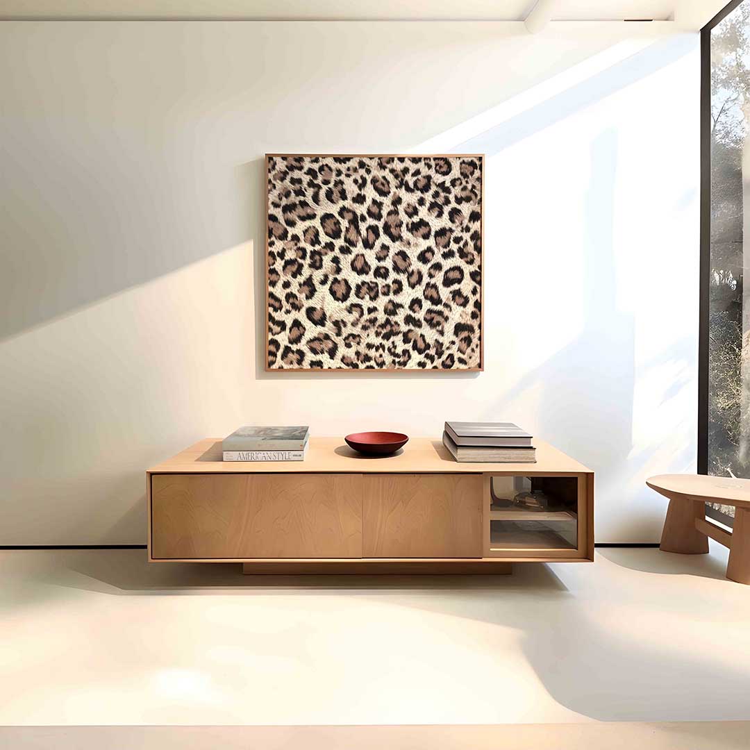 Luipaardprint – vierkante jungle wanddecoratie van WallArtistic