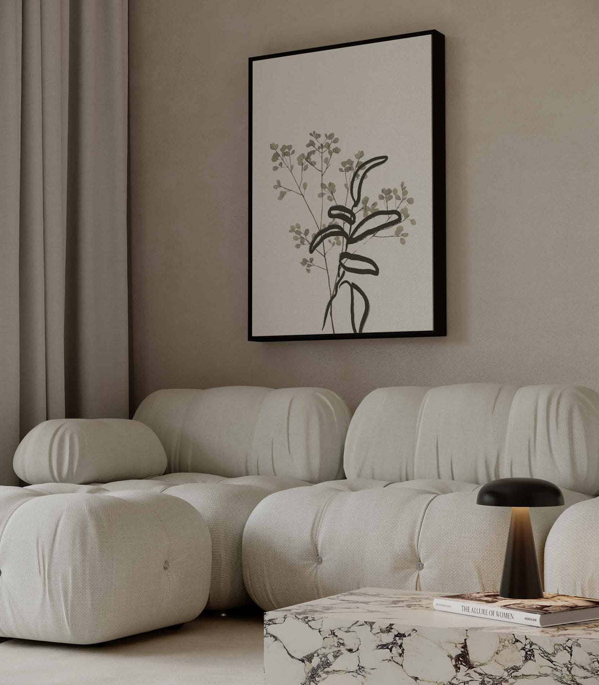Minimalistische Botanische Illustratie – plexiglas wanddecoratie in portret formaat