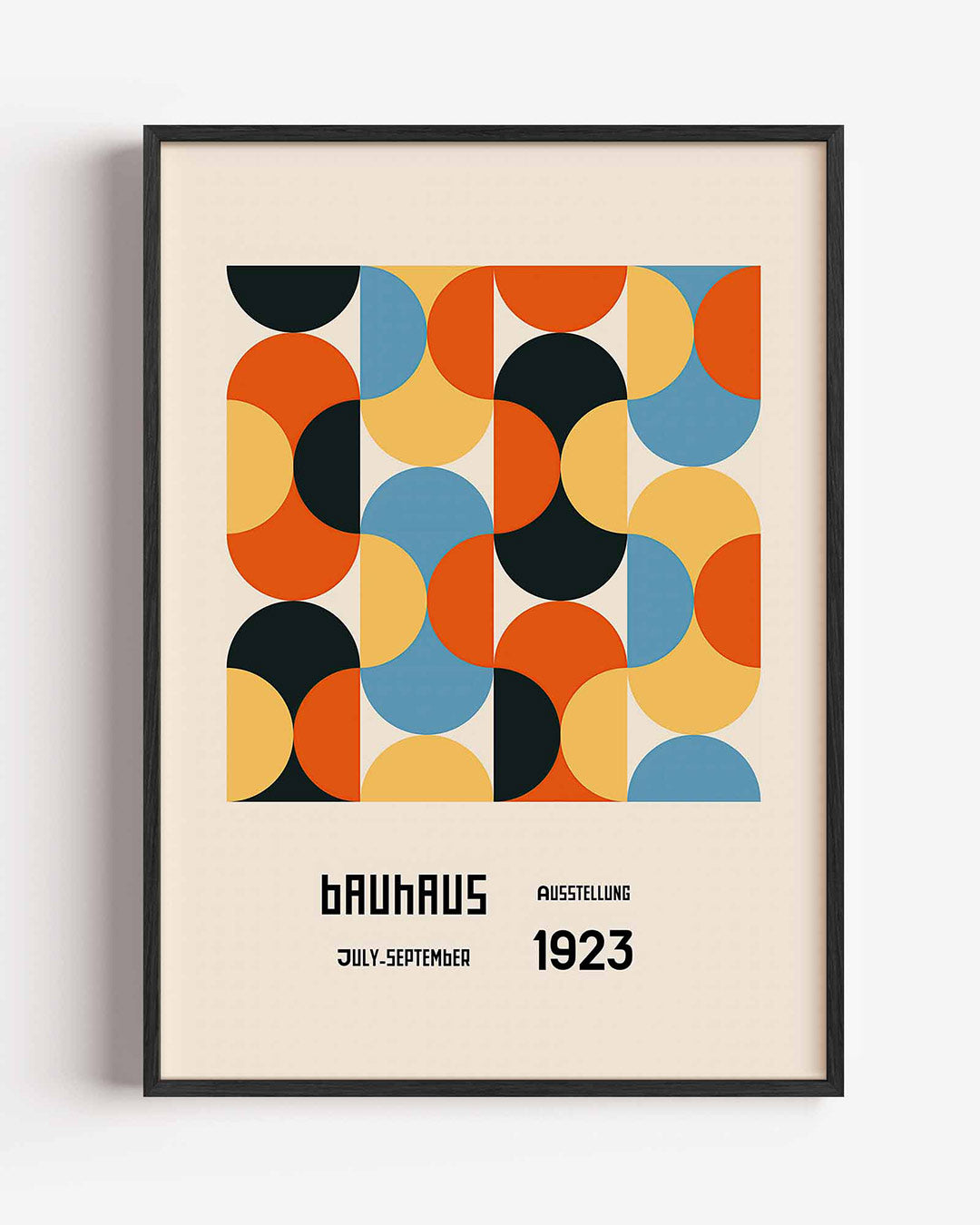 Vormritme en kleur – staande Bauhaus poster als wanddecoratie