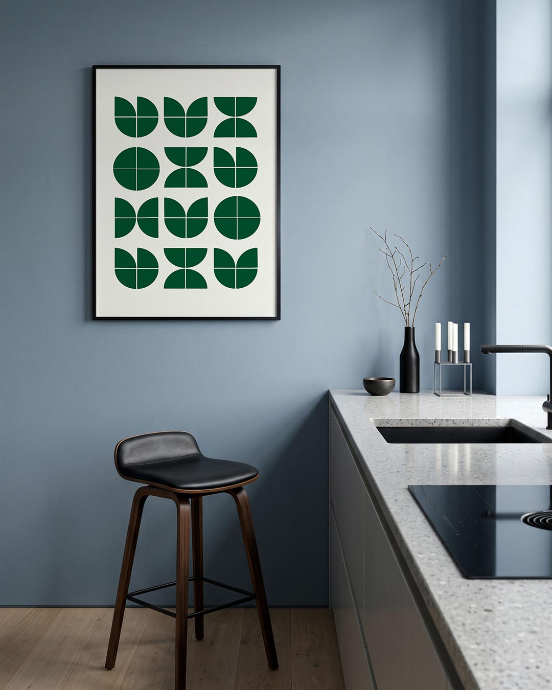 – geometrische Bauhaus poster in staand formaat
