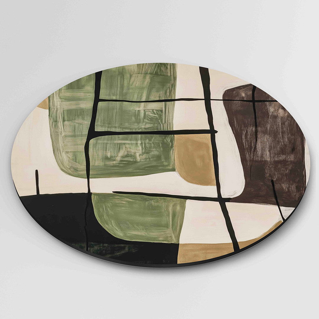Abstracte vormen – abstracte wandkunst als muurcirkel van WallArtistic