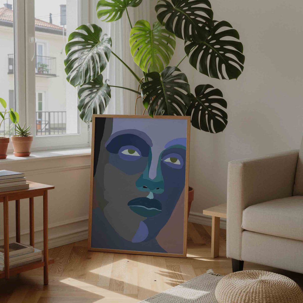 Abstract gezicht – moderne illustratie als portret poster