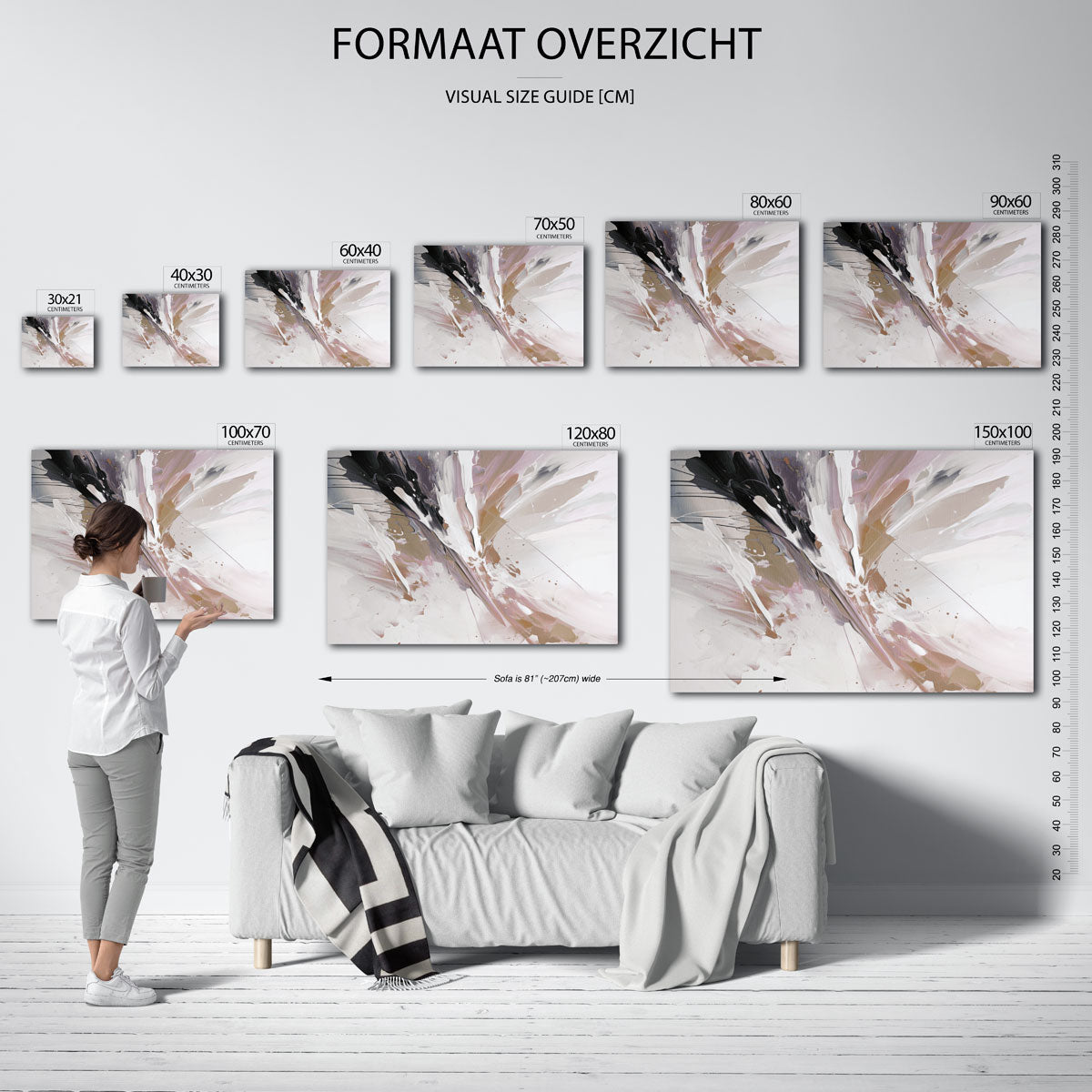 Abstracte vormen – liggende muurposter met abstracte vormen