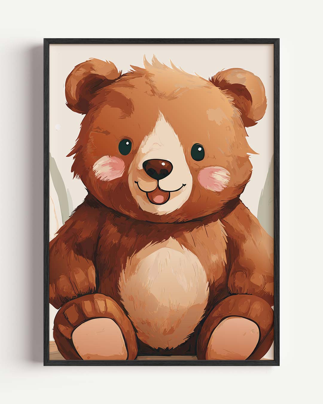 Schattige Knuffelbeer – kids portret poster als wanddecoratie