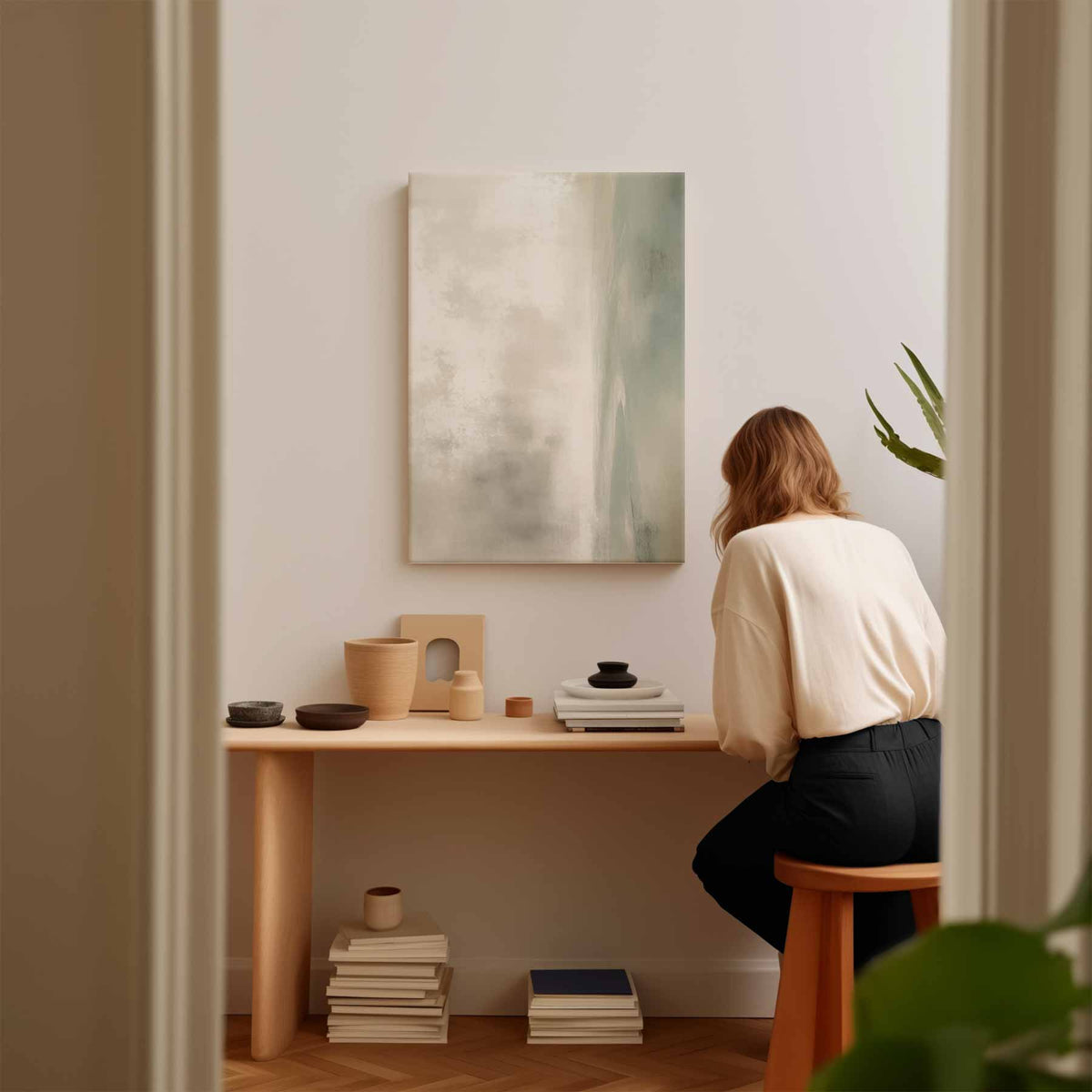 Dromerige Horizon – modern portret kunstwerk van WallArtistic