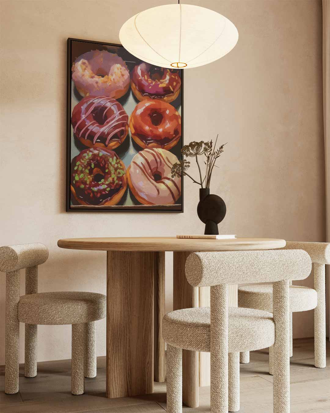 Donut Droom – canvas wanddecoratie in portret formaat