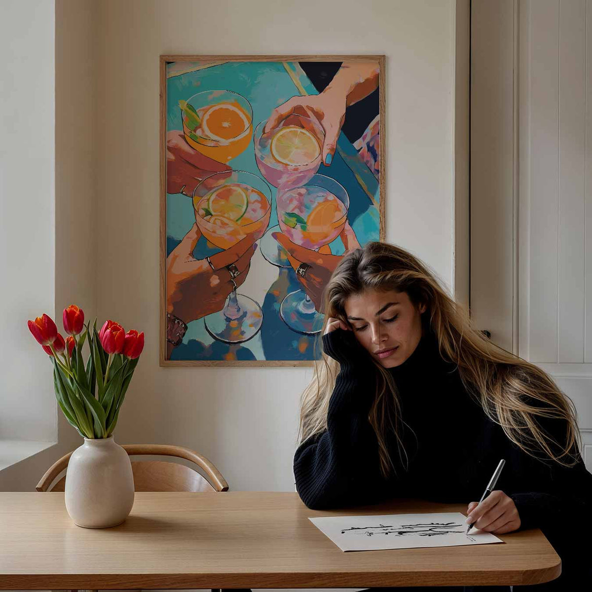 Vrolijke Zomerdrankjes – keuken portret poster, afbeelding 7