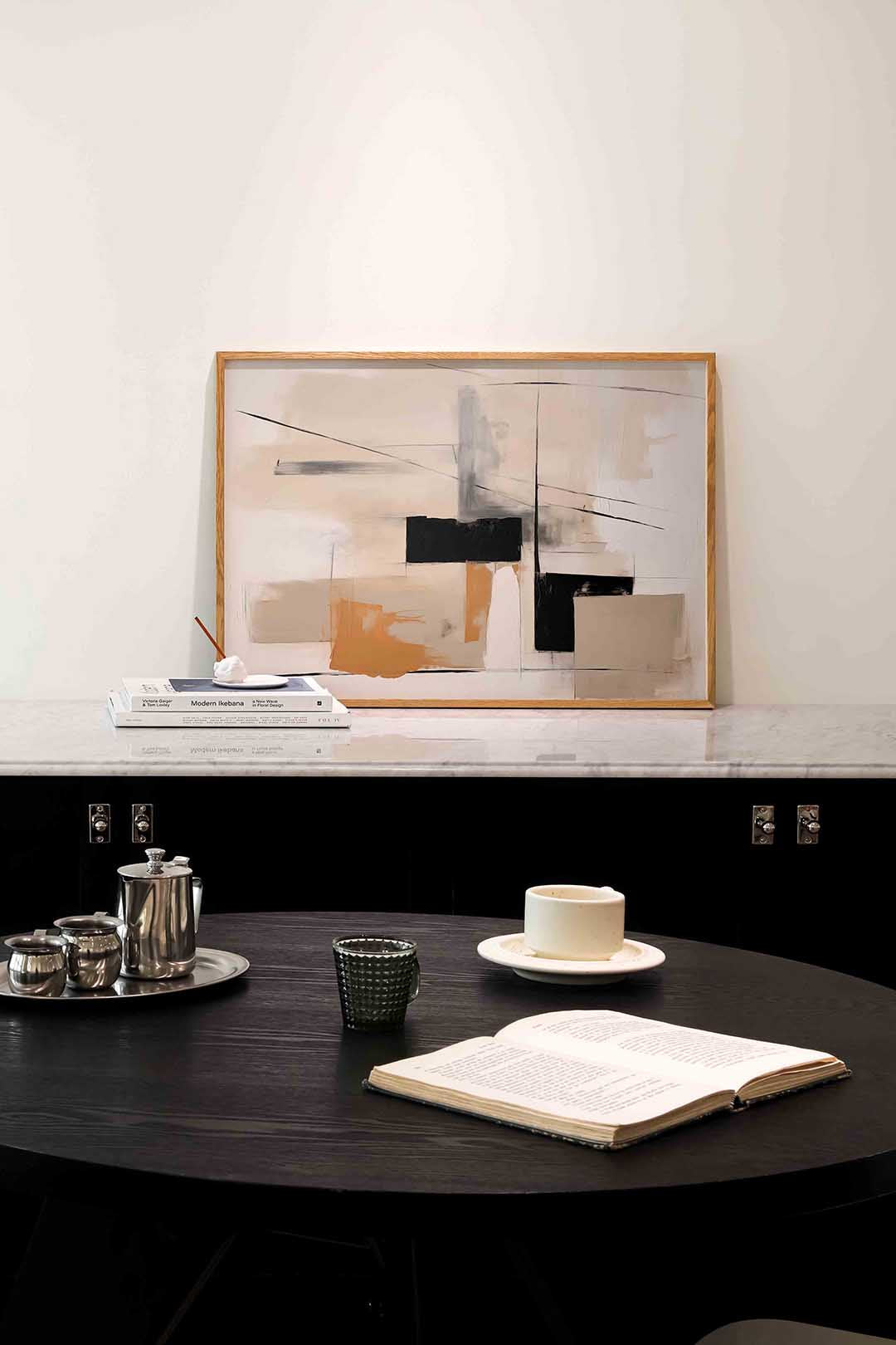 Abstracte vormen – abstracte poster in liggend formaat