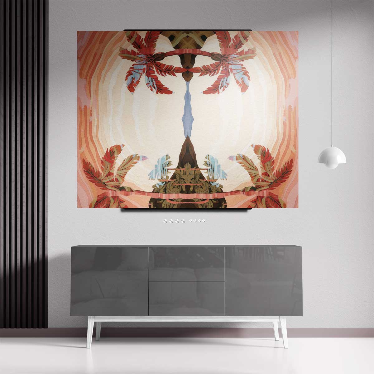 Tropische Oase Illusie – staand kunstwerk voor modern interieur