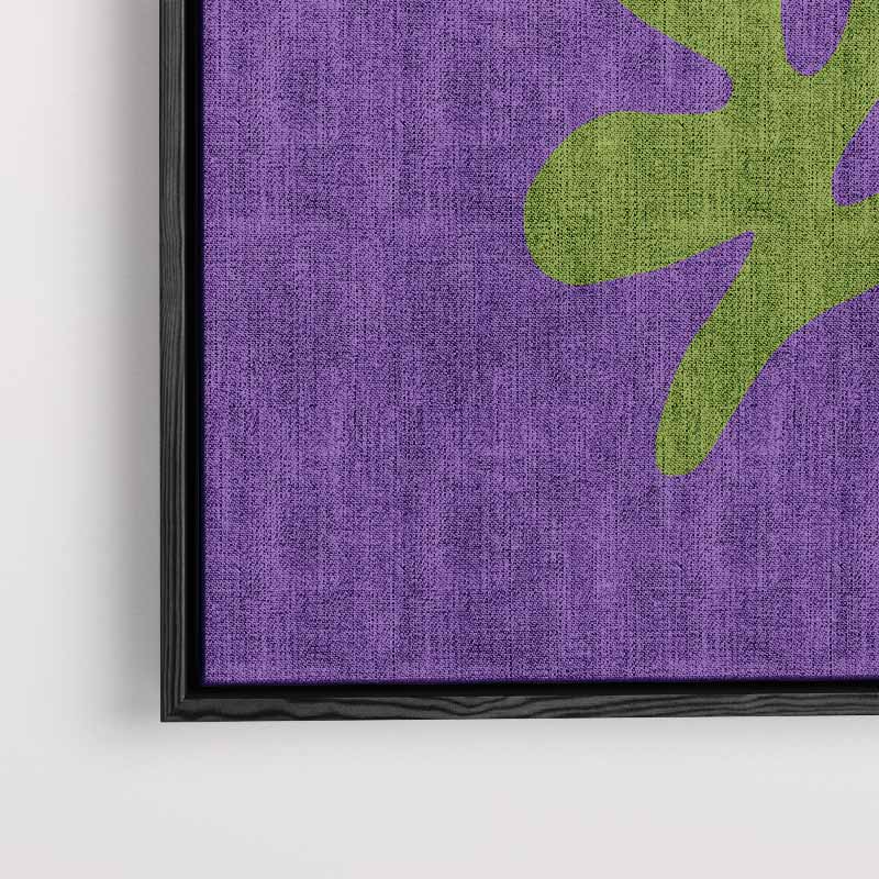 Blauwe Bloemfantasie – kunstwerk met zwarte baklijst
