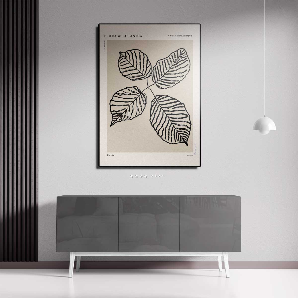 Botanische Bladprint – canvas kunstwerk als wanddecoratie