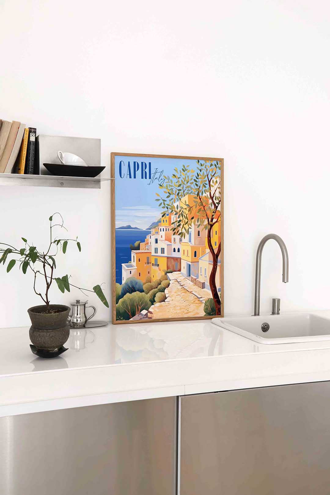 Capri italy – staande keuken wanddecoratie van WallArtistic