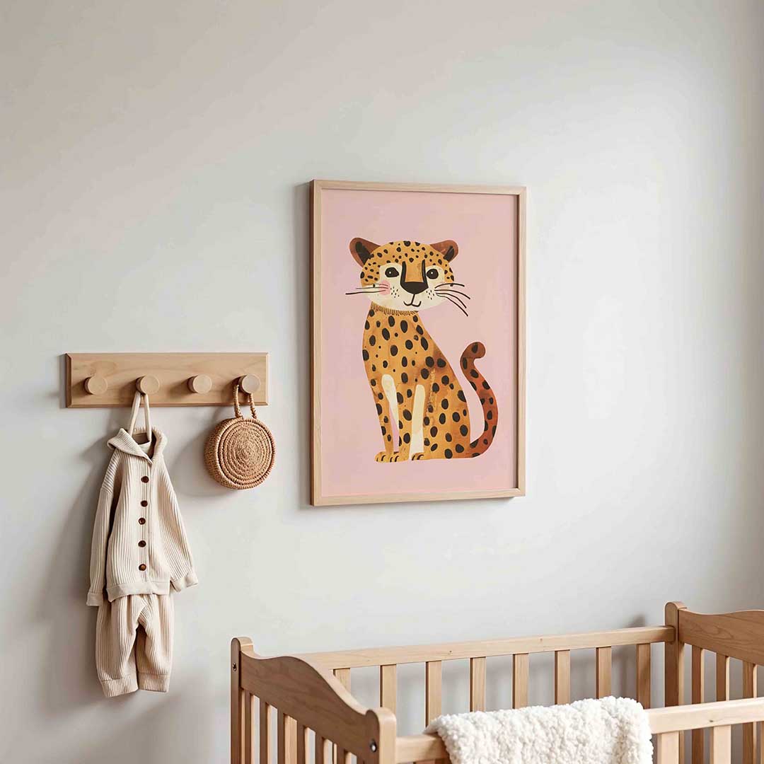 Schattige luipaard – kinderposter in staand formaat