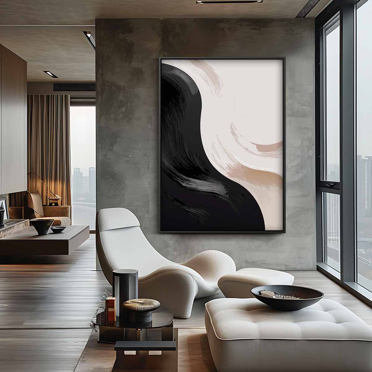 Abstracte Stroming – canvas wanddecoratie in portret formaat