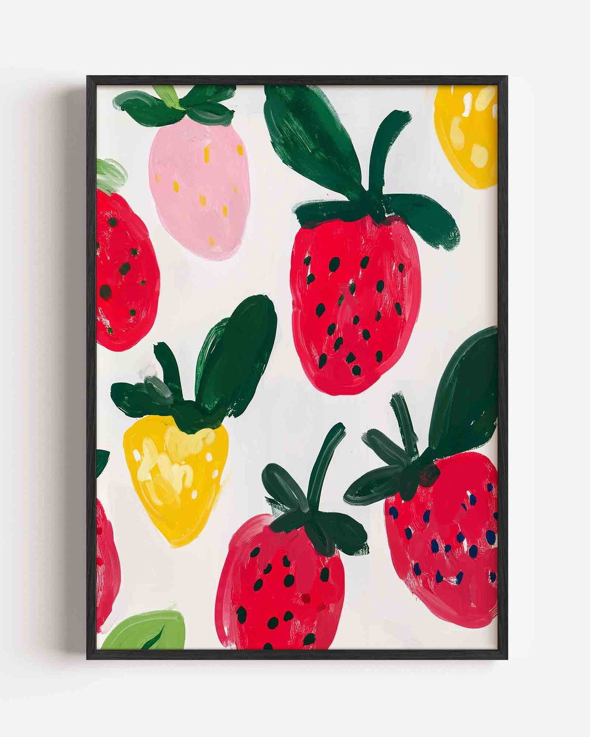 Aardbeien en fruit – bloemen portret poster als wanddecoratie