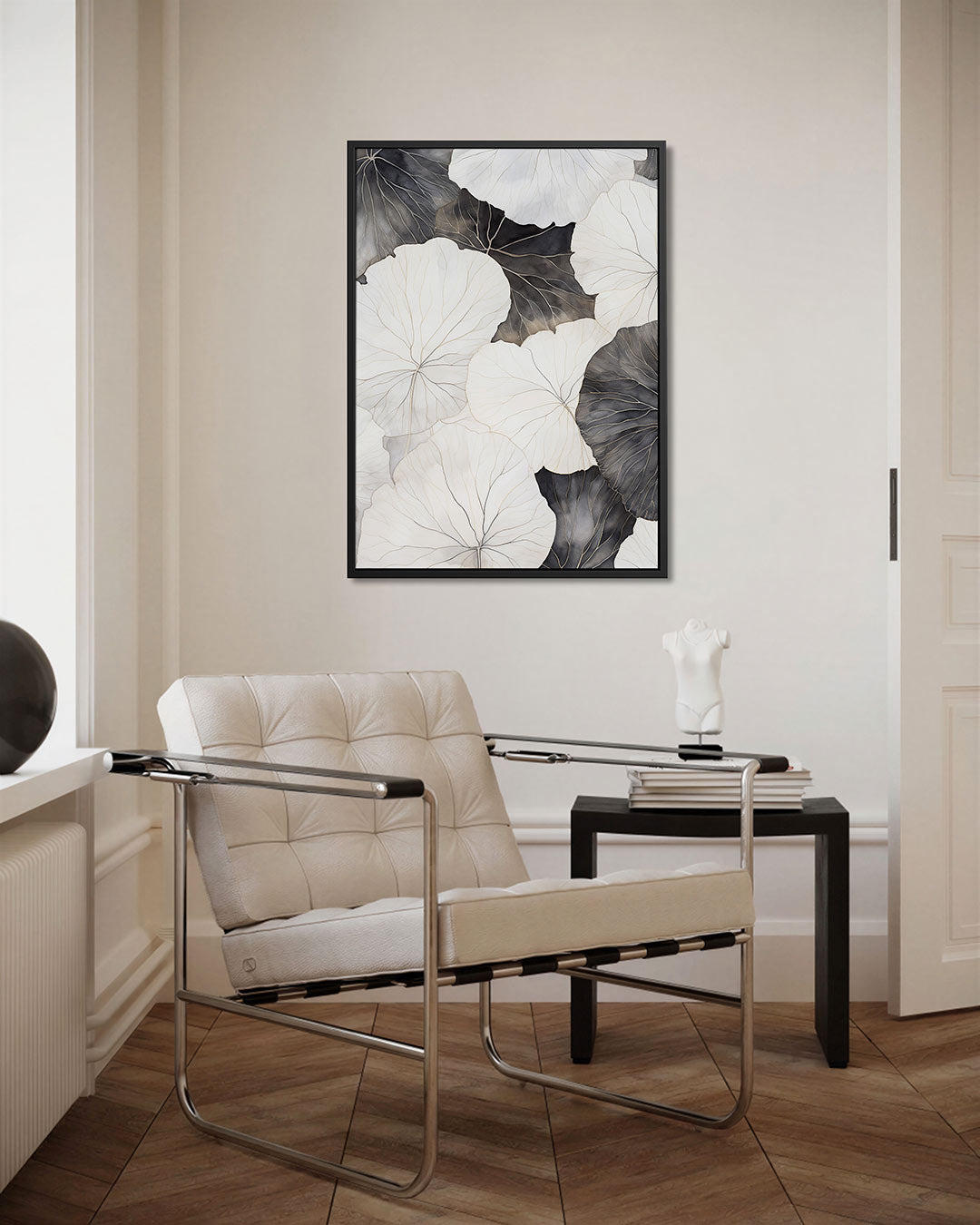 Bladvormen en lijnen – staand wanddecoratie kunstwerk