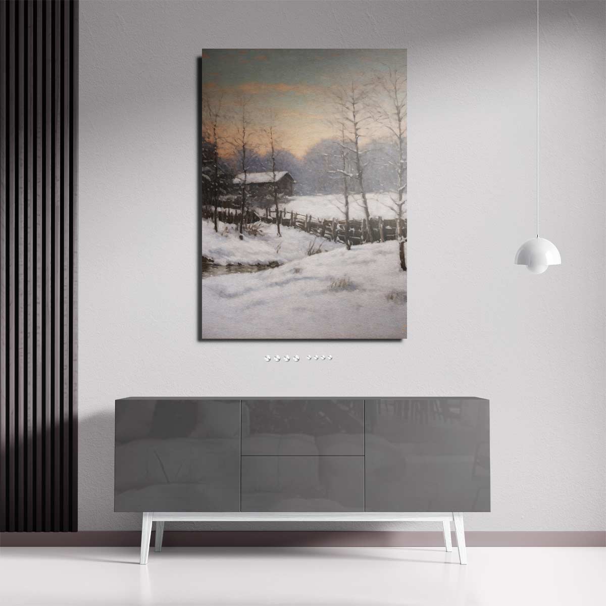 Winterse Rustieke Schoonheid – plexiglas wanddecoratie in portret formaat