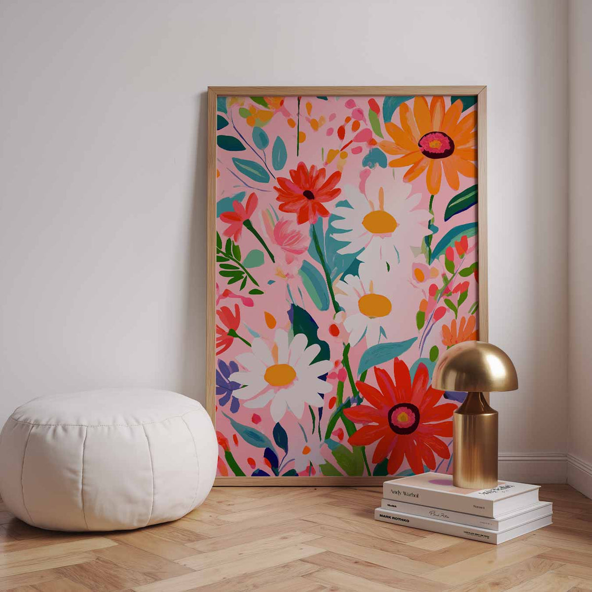 Bloemenpracht op Canvas – staande zomer wanddecoratie van WallArtistic