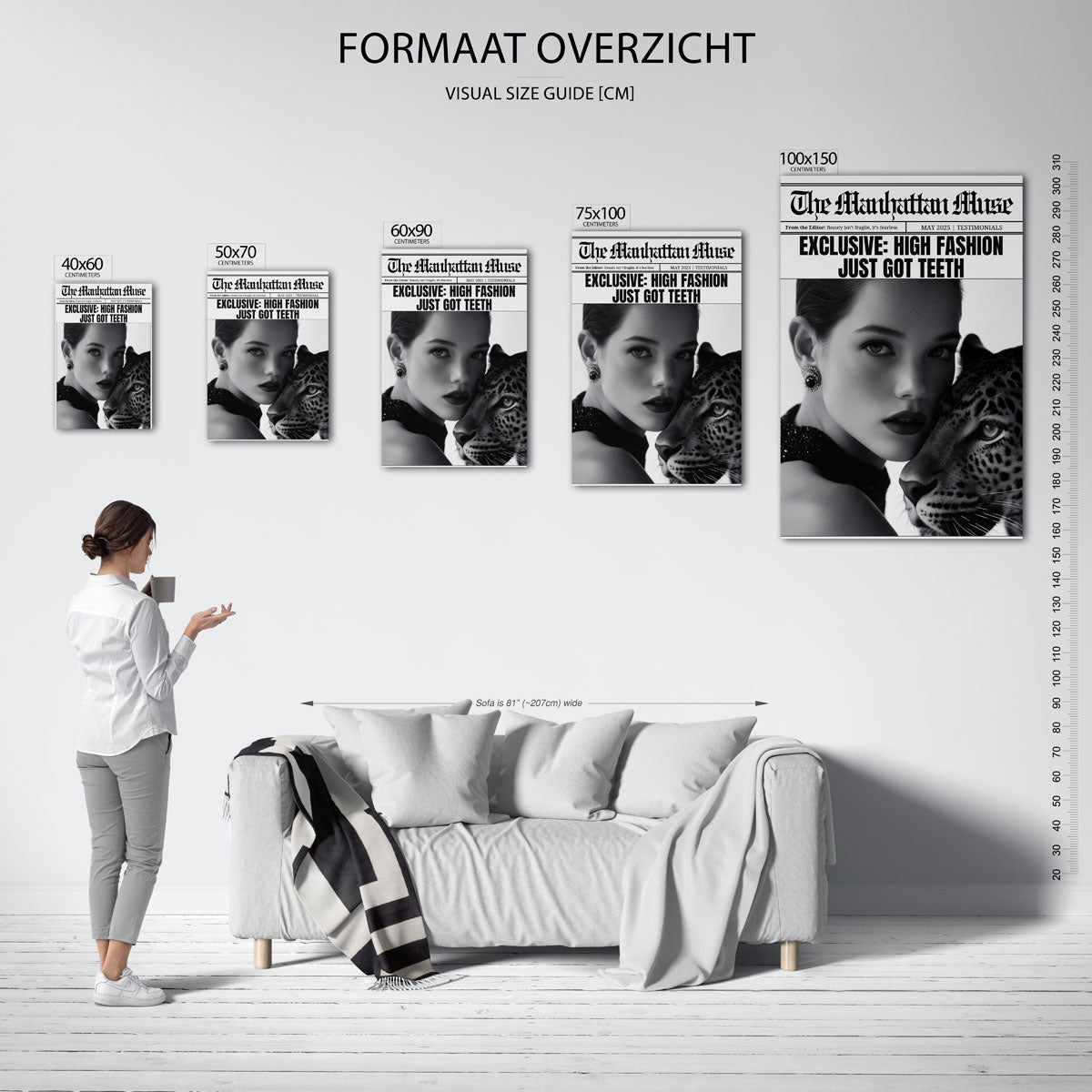Mode en wildheid – staand wanddecoratie kunstwerk
