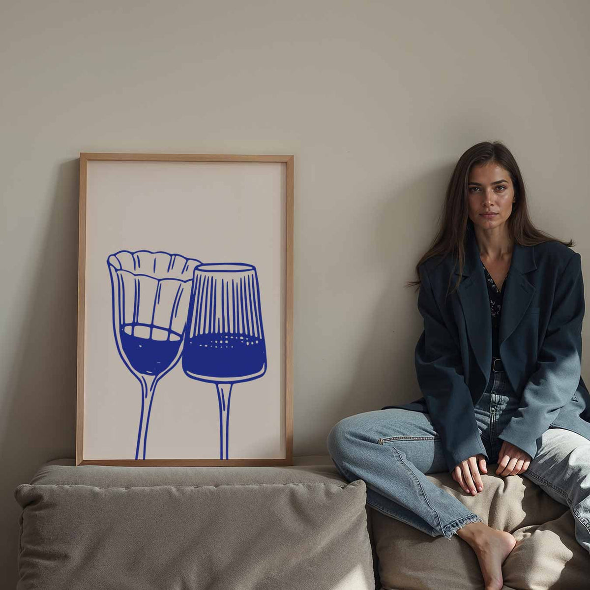 Stijlvolle Glasillustratie – staande keuken wanddecoratie van WallArtistic