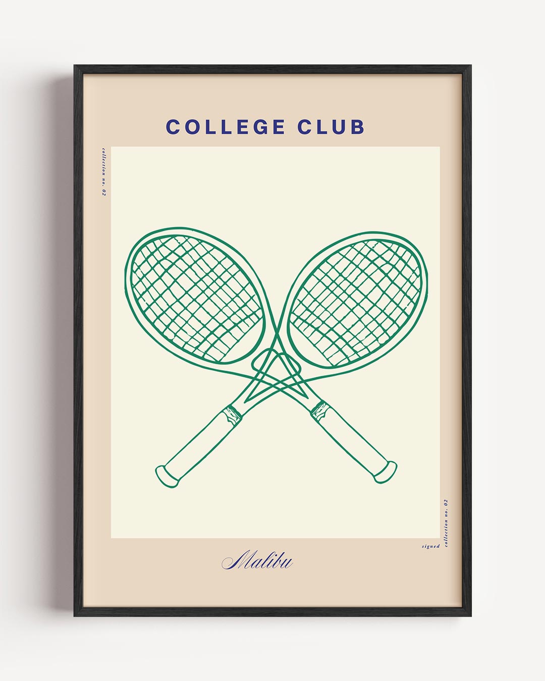 Stijlvolle Tennis Club – College Club portret poster als wanddecoratie